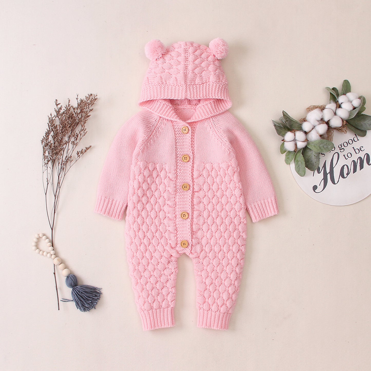 Cute Knitted Jumpsuit with Hood