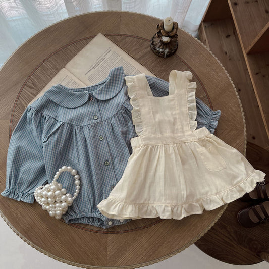 Infant Long Sleeve Romper Overskirt