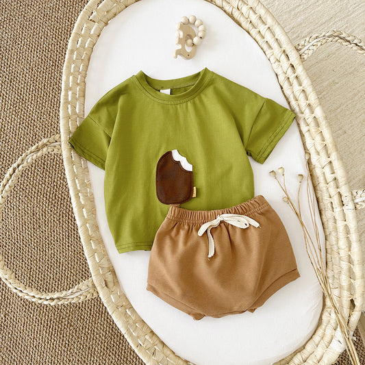 Girls Casual Short Sleeve Suit